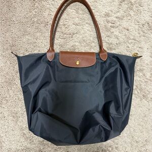 Longchamp Black and Brown Tote Bag in Medium size